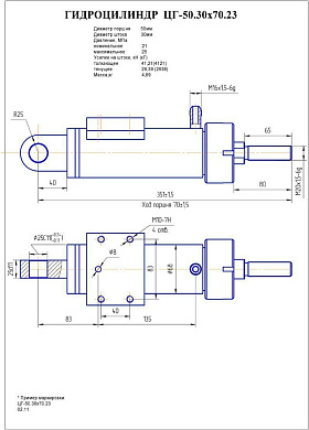 Гидроцилиндр ЦГ-50.30х70.23