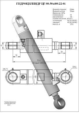 Гидроцилиндр ЦГ-80.50х400.22-01