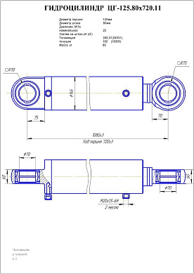 Гидроцилиндр ЦГ-125.80х720.11