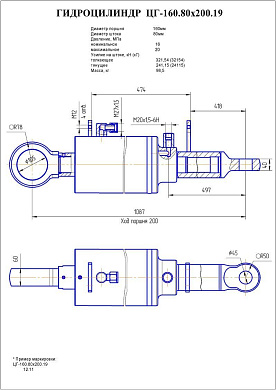 Гидроцилиндр ЦГ-160.80х200.19