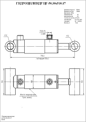 Гидроцилиндр ЦГ-50.30х510.17